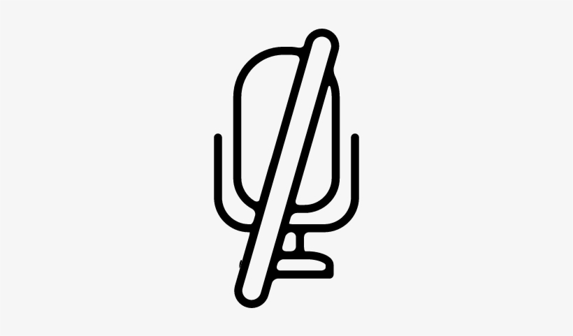 Mute Mic Interface Symbol With Slash Vector - Icon, transparent png download