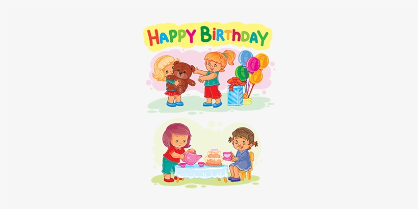 Template For Happy Birthday Greeting Card - Vector Graphics, transparent png download