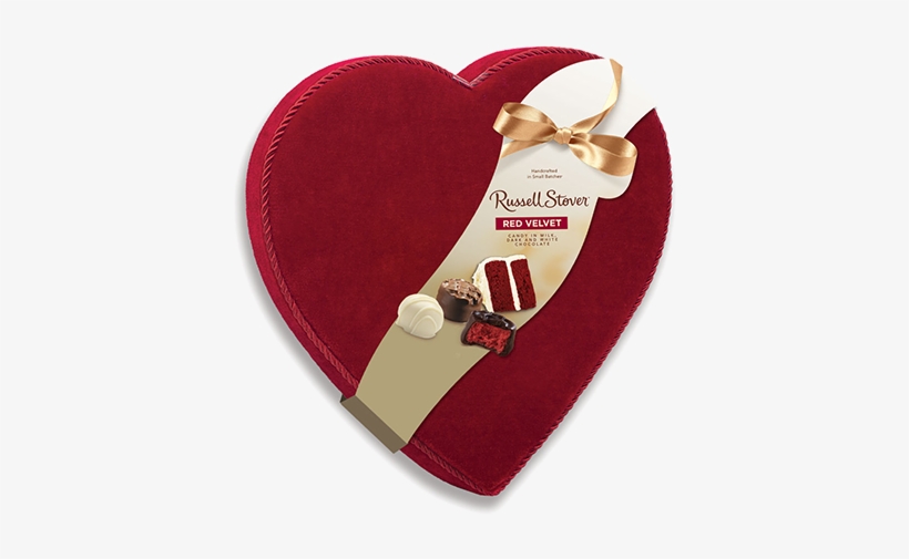 Russell Stover Red Velvet Chocolate Velvet Heart Gift - Red Velvet Chocolate Box, transparent png download