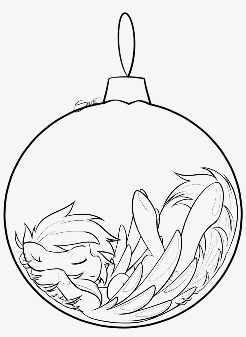 Rainbow Dash Bauble By Secret-pony - My Little Pony Lineart, transparent png download