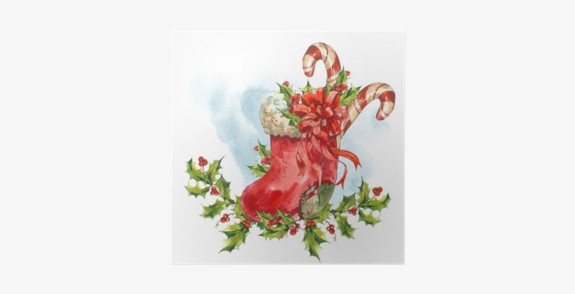 Watercolor Greeting Card With Christmas Socks, Ribbon, - Howard Arman: Christmas Surprises Cd, transparent png download