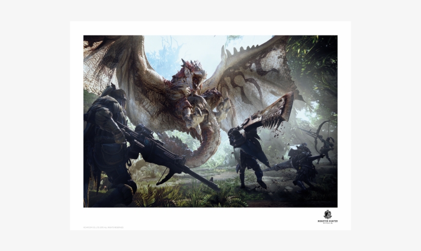 Monster Hunter World Lithograph Keyart - Wyvern Monster Hunter World, transparent png download