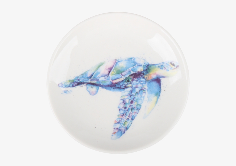 Turtle Round Trinket Dish 10cm - Blue And White Porcelain, transparent png download