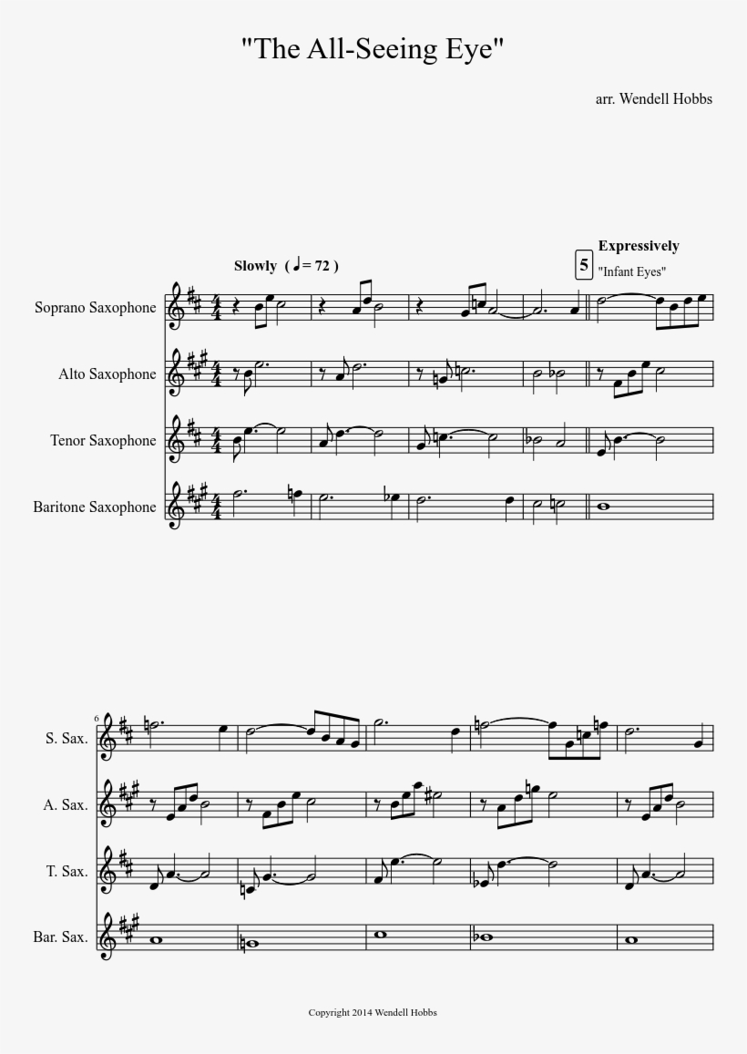 "the All-seeing Eye" Sheet Music Composed By Arr - Los Increibles Partitura Piano, transparent png download