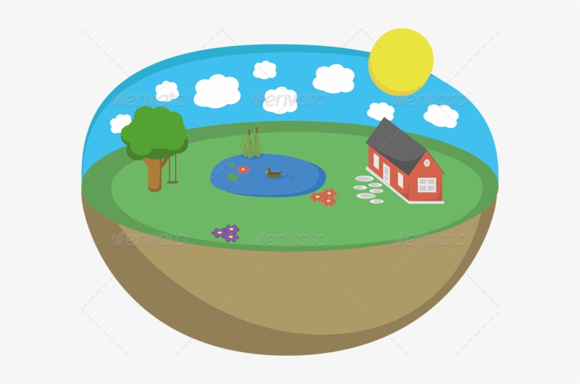 Floating Island Earth - Clip Art, transparent png download