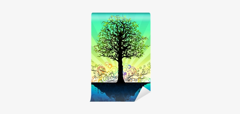 Fantastic Tree On A Blue Floating Island Wall Mural - Building Your Spirit [book], transparent png download