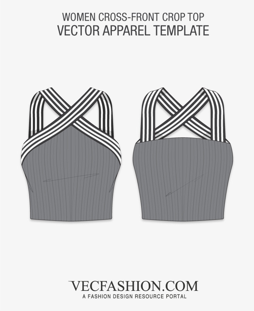 Banner Black And White Download Tops Vests Blouses - Womens Crop Top Template, transparent png download