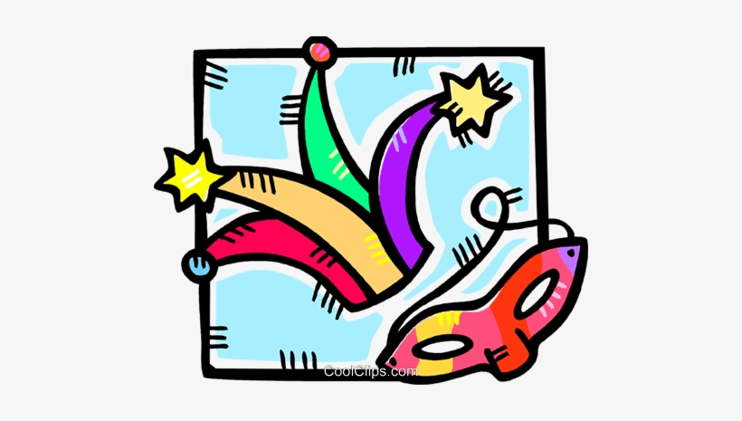 Mardi Gras Hat And Mask Royalty Free Vector Clip Art - Mardi Gras Clip Art, transparent png download