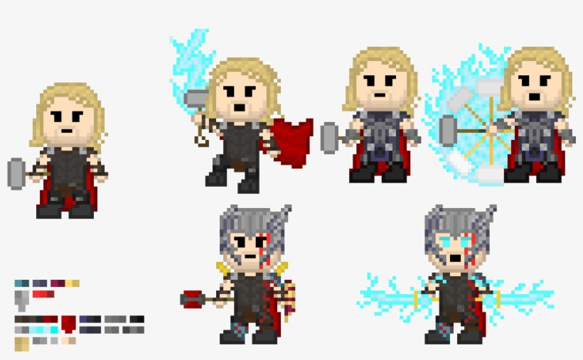 Download Thor Ragnarok Armors - Thor De Pixel | Transparent PNG ...