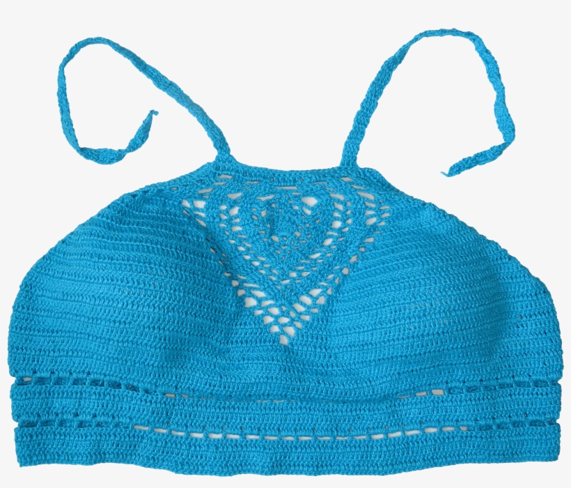 Blue Azure Crop Top - Crochet, transparent png download