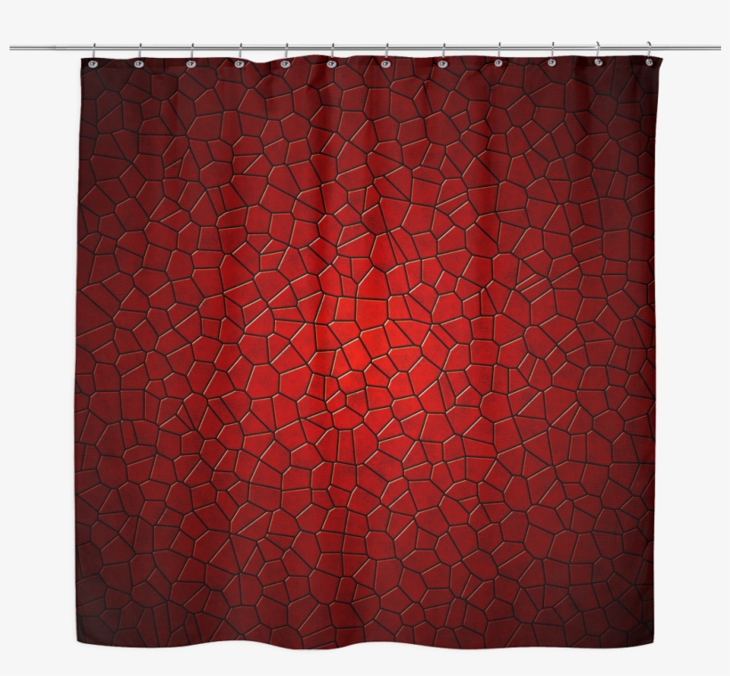 Red Mosaic Shower Curtain - Window Valance, transparent png download