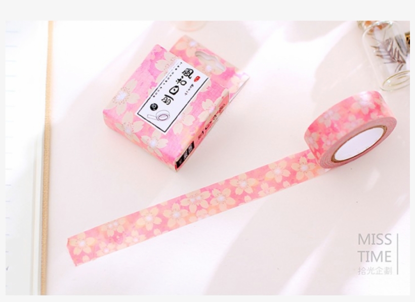 Masking Tape - Roze Bloempjes 10m., transparent png download