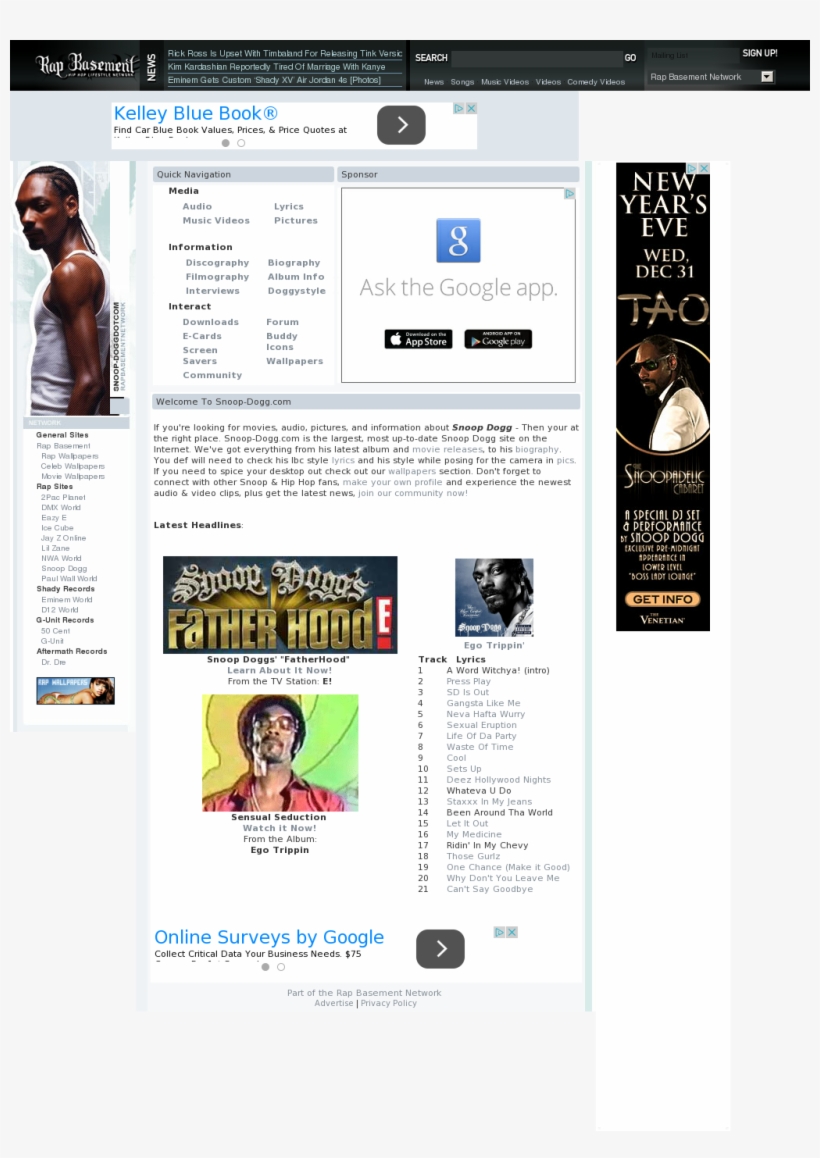 Snoop-doggdotcom Competitors, Revenue And Employees - Snoop Dogg, transparent png download