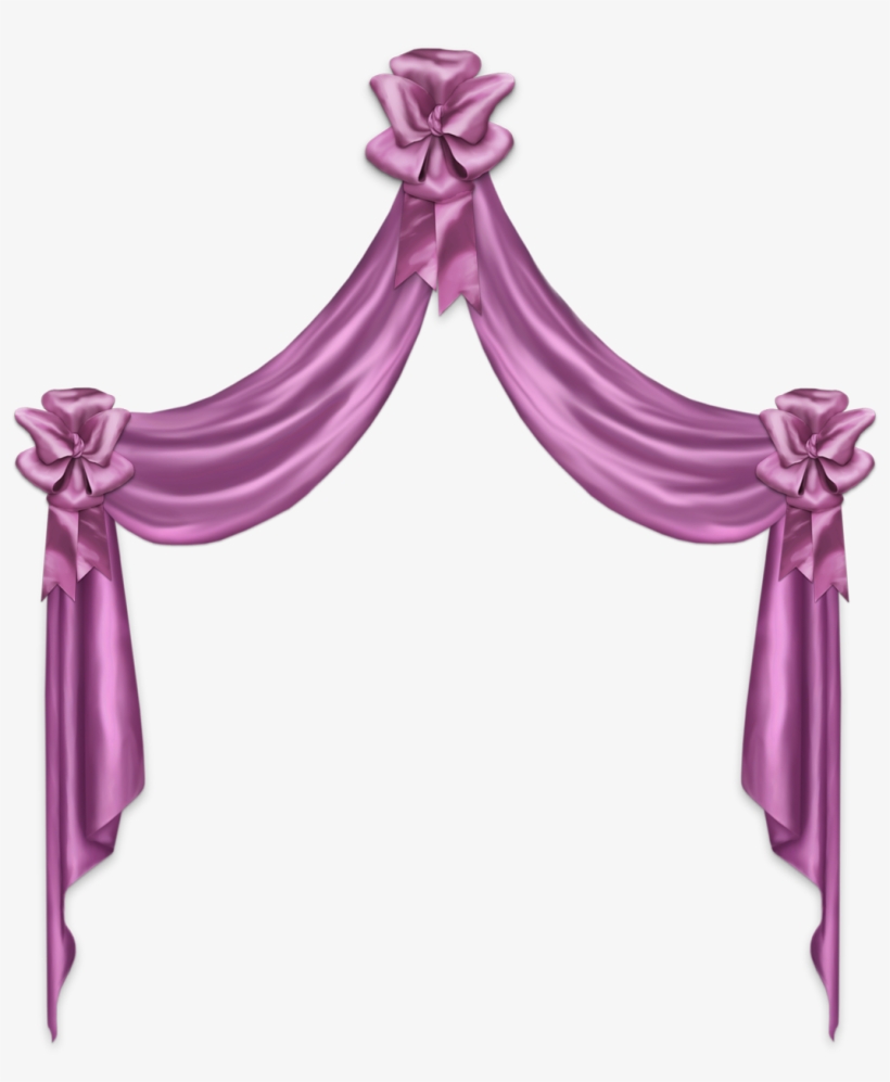 Pink Decor Curtain Png - Open Gray Curtains Clipart Transparent Background, transparent png download