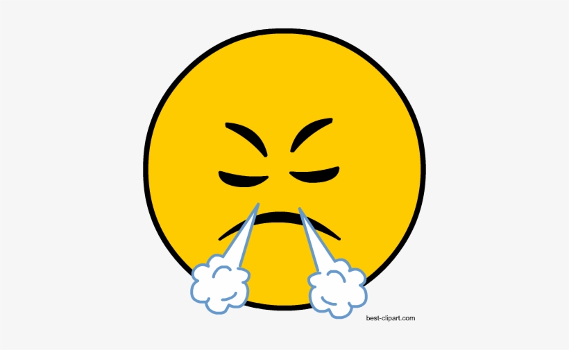 Face With Steam From Nose, Free Clip Art - Emoji, transparent png download
