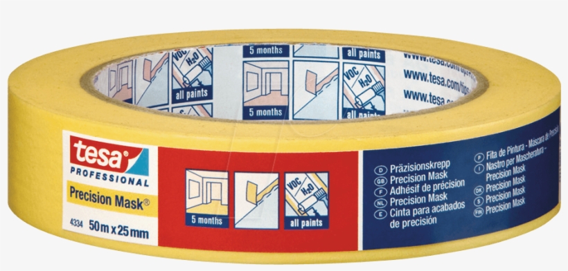 Tesa® Precision Masking Tape, Yellow, 30 Mm Tesa 04334 - Tesa 4334 Precision Mask Cl17 Yellow 50mx30mm, transparent png download