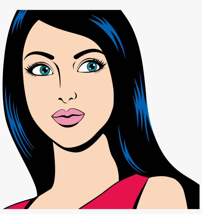 Pop Art Comics Female Comic Book - Female Comic Book Face, transparent png download