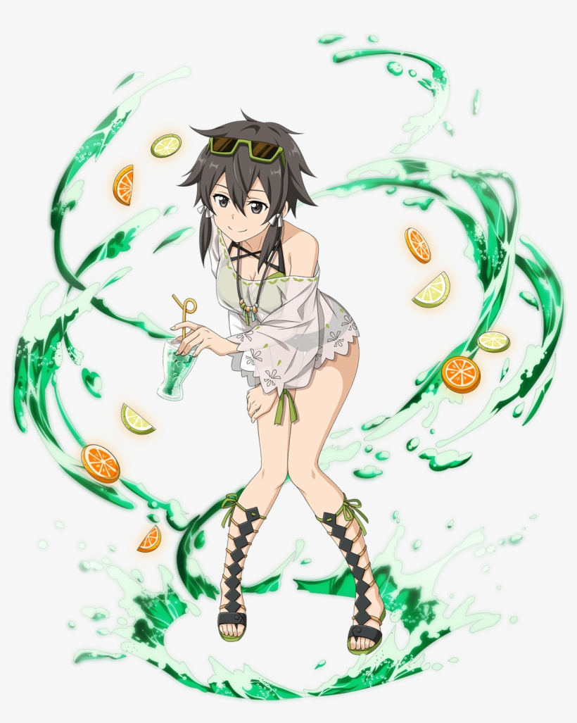 Irl Summer Sinon - Sword Art Online Memory Defrag Rain, transparent png download