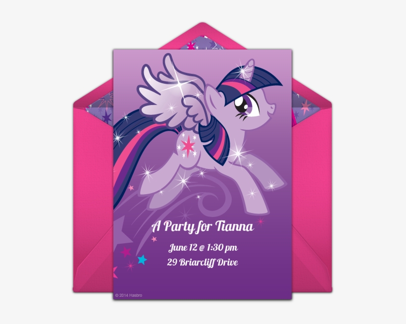Twilight Sparkle Online Invitation - My Little Pony Party Invites Pack Of 10, transparent png download