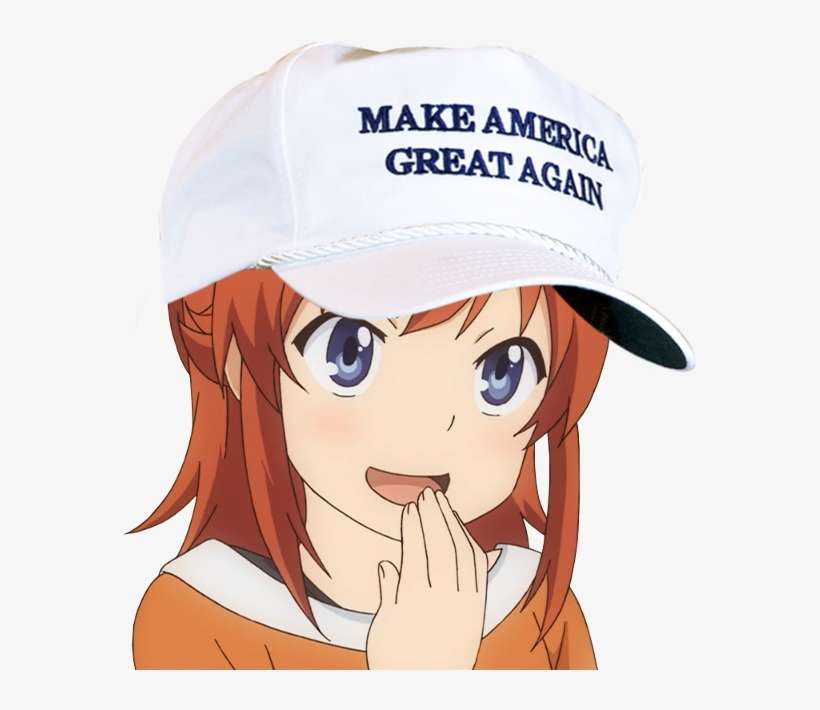 View Samegoogleiqdbsaucenao Smug America , - Anime Girl Make America Great Again, transparent png download