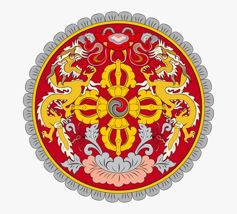Emblem Of Bhutan - Bhutan Coat Of Arms, transparent png download