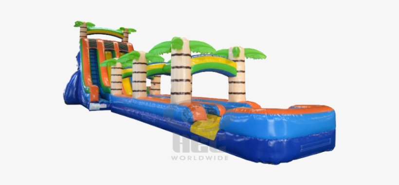 Double Lane Tropical Slide 22' - Water Slide, transparent png download