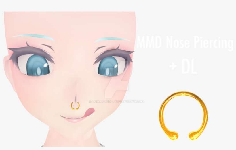 Mmd Nose Piercing Dl By Lumanaera - Mmd Nose Ring, transparent png download