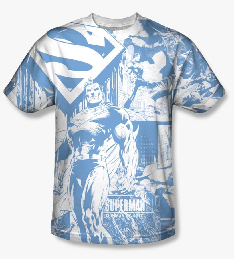 Superman™ Man Of Steel Blueprint All Over T Shirt - Superman Sublimated Shirt, transparent png download