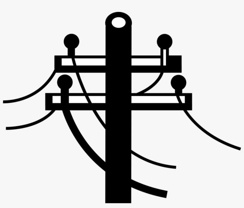 Vector Illustration Of Transmission Utility Pole Carries - Electricity, transparent png download