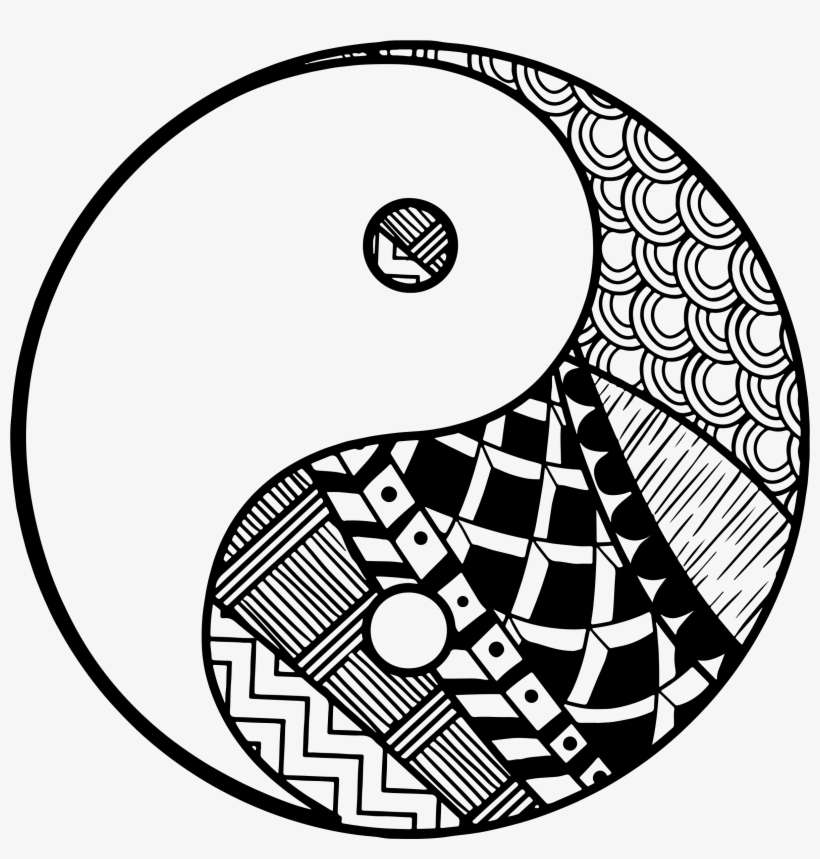 Big Image - Ying Yang Line Art, transparent png download