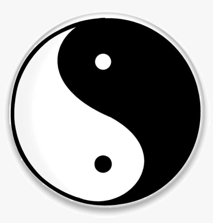 Yingyang Button Image - Taoism Religion Symbol, transparent png download