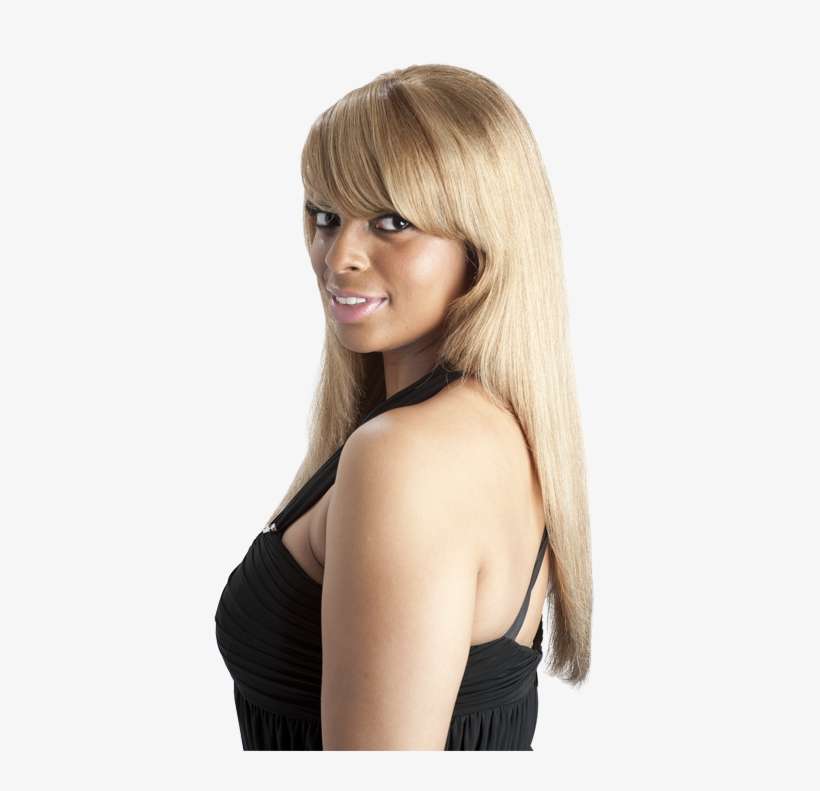 Lady Wearing Lace Wig With Bangs 2730 - Lace Wig, transparent png download