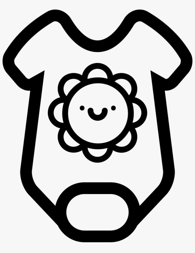 Baby Onesie Outline With Smiling Sun Comments Baby Cloth Icon Png Full Size Png Download Seekpng