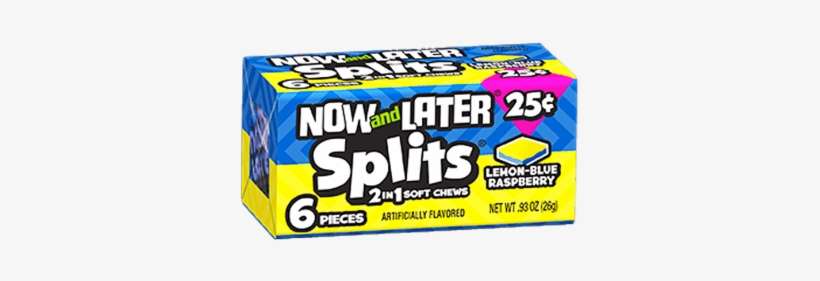Now & Later Splits Lemon-blue Raspberry - Now And Laters Split, transparent png download