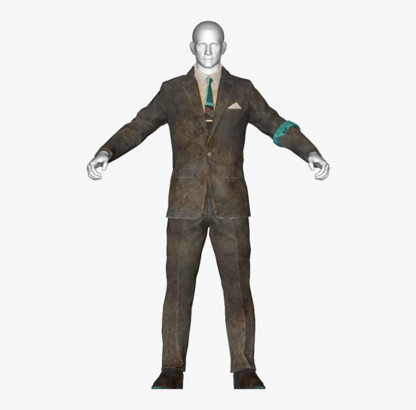 Dirty Black Suit - Fallout 4 Striped Suit, transparent png download