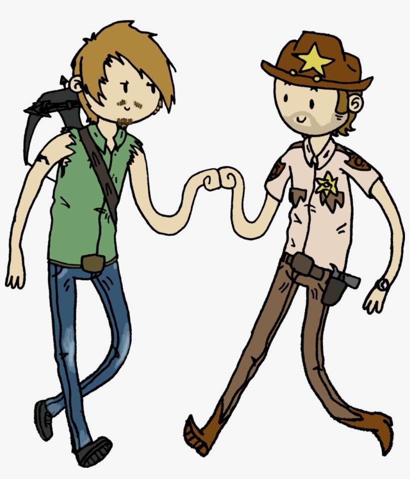 Clip Brofist By Dragon Flash On Deviantart Dragonflash - Rick Walking Dead Cartoon, transparent png download