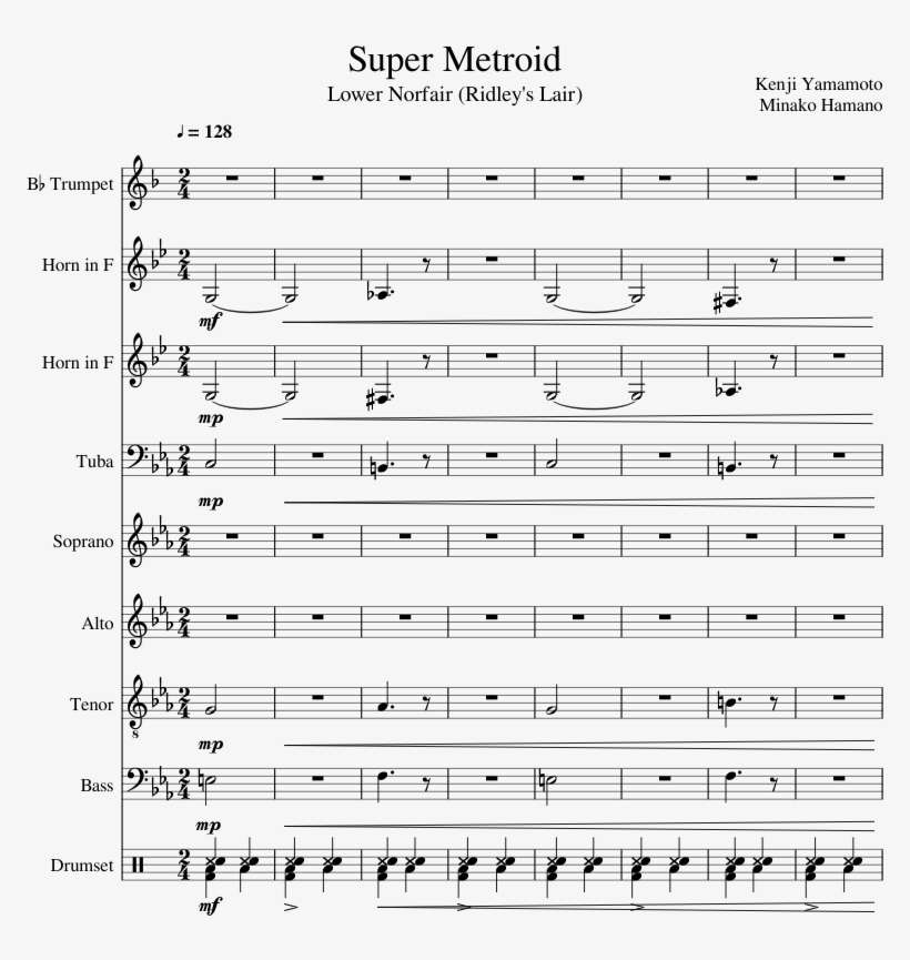 Metroid Sheet Music - Sheet Music, transparent png download