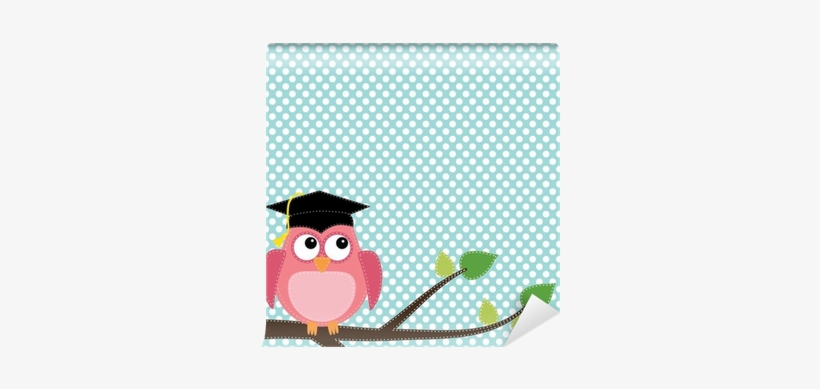 Owl With Graduation Cap Sitting On Branch Wall Mural - Thumbs Up And Down Transparent, transparent png download