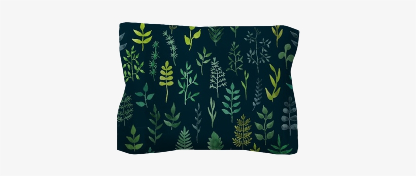 Vector Green Watercolor Floral Seamless Pattern - Watercolor Painting, transparent png download