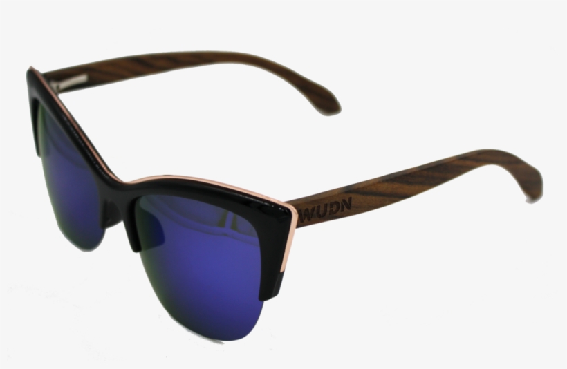 Women's Ebony Wooden, Cat Eyes Sunglasses - Sunglasses, transparent png download