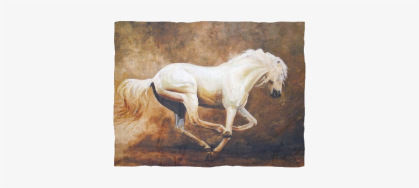 Hop Life - Fleece Blanket - Painting White Horses, transparent png download