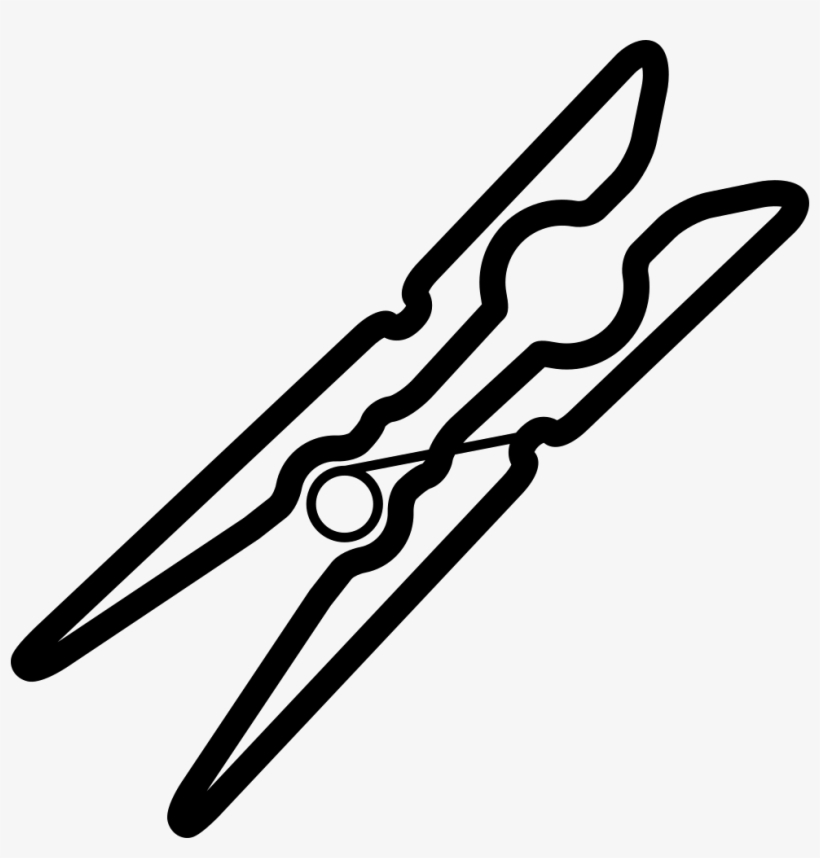 Clothespin Comments - Black And White Clothespin Clipart, transparent png download