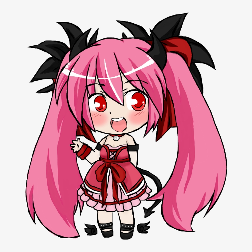 Pink Devilish Chibi Girl By Ravenblood2010-d4m2h92 - Anime Chibi Girl Png, transparent png download