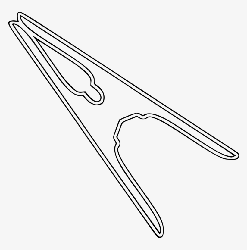 Clothespin Black And White Clothing Computer Icons - Peg Outline, transparent png download