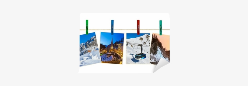 Austria Mountains Ski Photography On Clothespins Wall - Photography, transparent png download