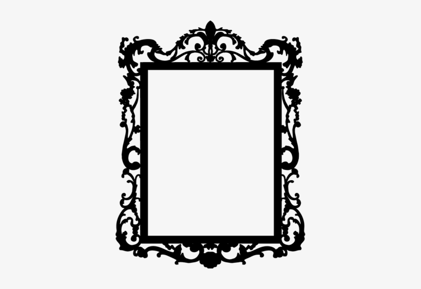 Mirror Frame Decorative Mirror Frame Sticker Tenstickers - Baroque Frame Silhouette, transparent png download