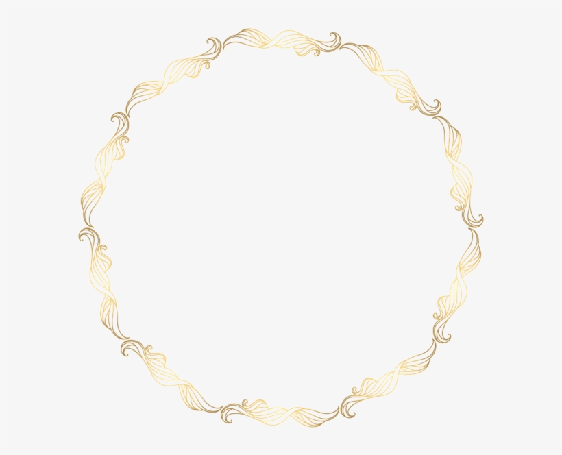 Floral Gold Round Border Transparent Clip Art Image - Clip Art, transparent png download