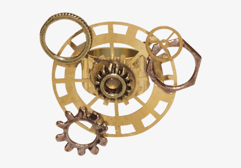 Gold Steampunk Gear Ring - Ring Steampunk Png, transparent png download