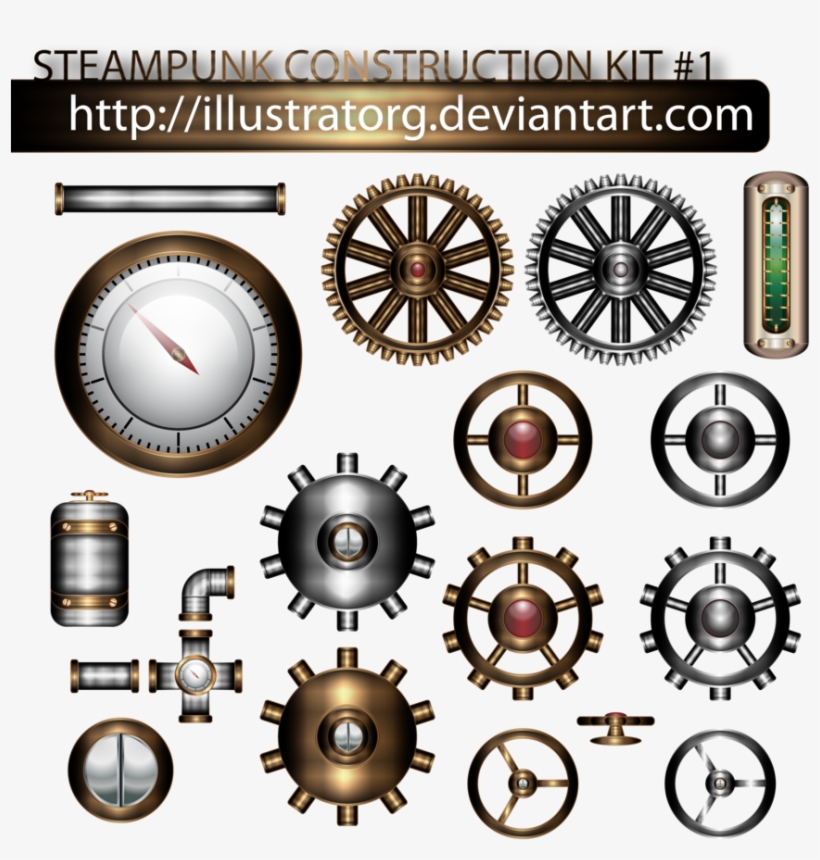 Steampunk Construction Kit 1 By Illustratorg On Deviantart - Steam Punk Elements Png, transparent png download