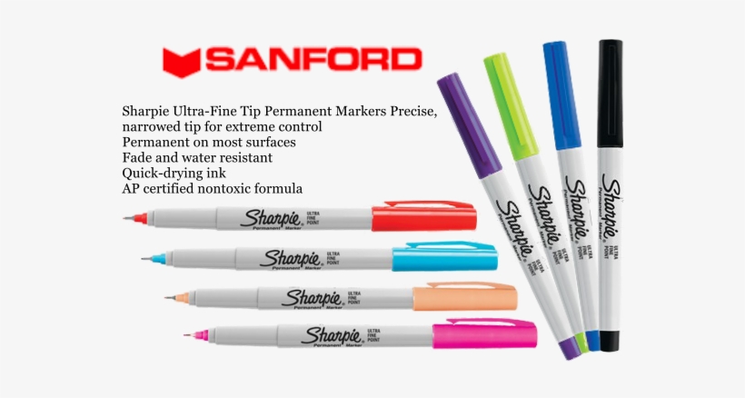 No Shaking Or Sharpie Ultra-fine Tip Permanent Markers - Marker Sharpie Ultra Fine 0.40mm Fashion Colours Asst, transparent png download